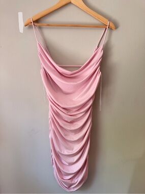 Women's Pink Ruched Slip Dress